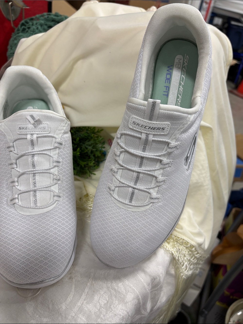 Skechers Women's White Slip-On Athletic Walkers